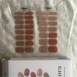 Ohora Nails - Brown, Taupe, Gold Glitter